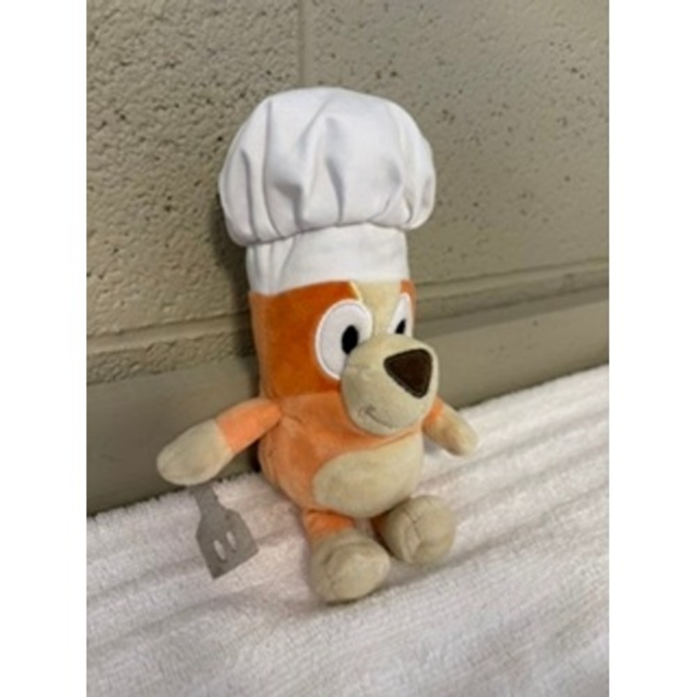 Bluey and Friends Bingo Chef Plush Toy 9 in Toys Orange‎ Heeler with Spatula Hat